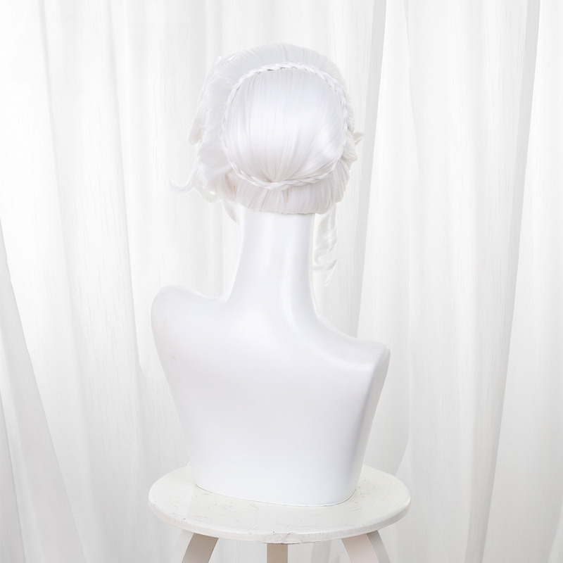 Bloody Queen Pure White Hair Bun Cosplay Wig for Identity V - 562G - Image 5