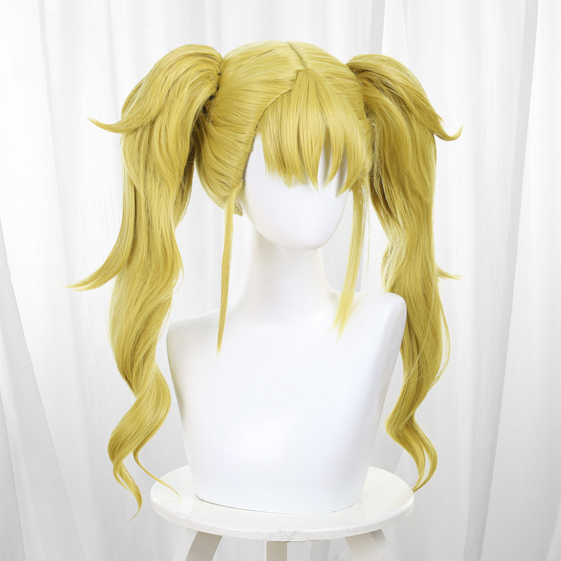 Si Zhi Gong Qi Ke Lu Golden Blonde Clip-in Twin Ponytail Cosplay Wig for Kaiju No. 8 - 574C - Image 2