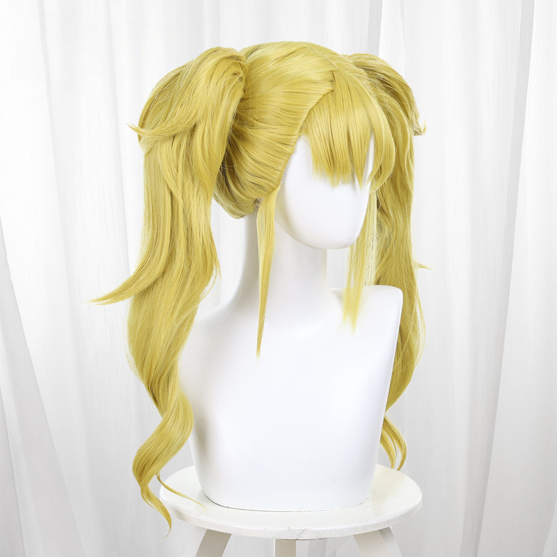 Si Zhi Gong Qi Ke Lu Golden Blonde Clip-in Twin Ponytail Cosplay Wig for Kaiju No. 8 - 574C - Image 3
