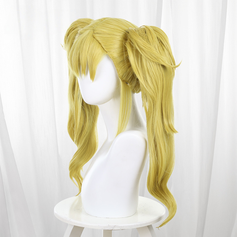 Si Zhi Gong Qi Ke Lu Golden Blonde Clip-in Twin Ponytail Cosplay Wig for Kaiju No. 8 - 574C - Image 4