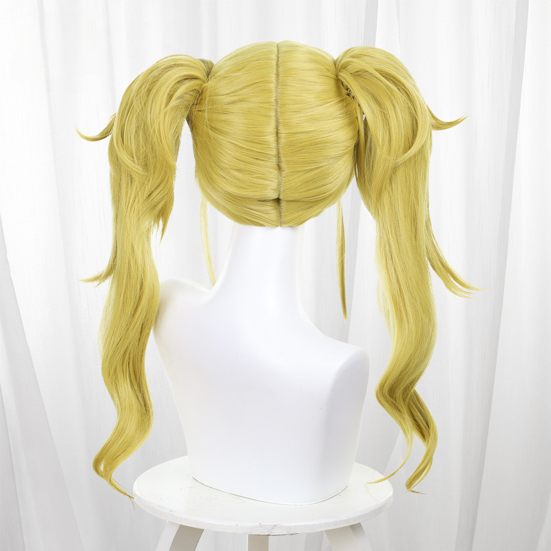 Si Zhi Gong Qi Ke Lu Golden Blonde Clip-in Twin Ponytail Cosplay Wig for Kaiju No. 8 - 574C - Image 5