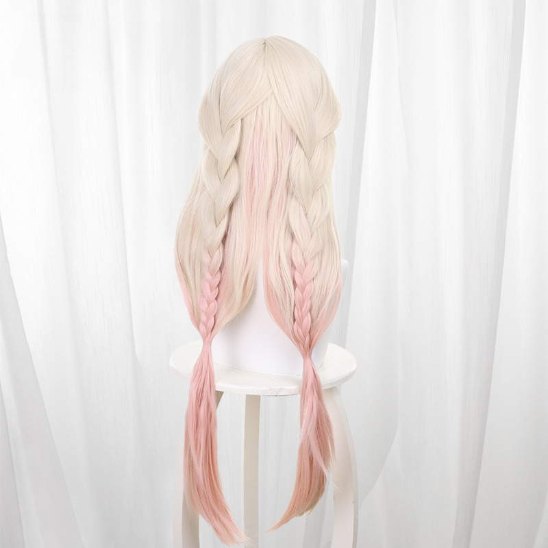 Hu Tao Sakura Gradient Twin Ponytail Braided Cosplay Wig for Naraka: Bladepoint - 552D - Image 5