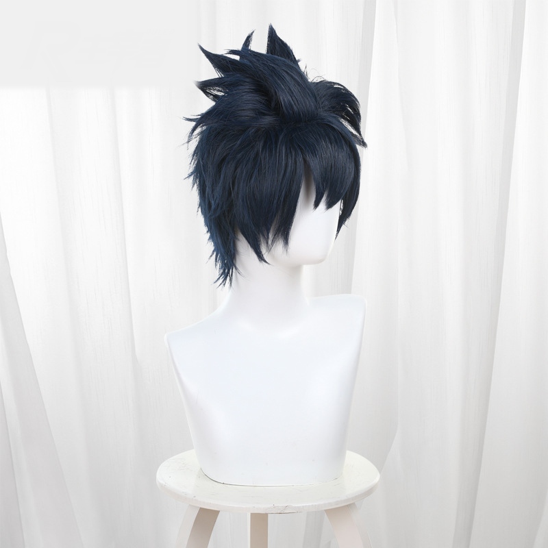 Ge Lei Hui Se Ding Blue Short Teased Spiked Cosplay Wig for Fairy Tail - 178E - Image 2