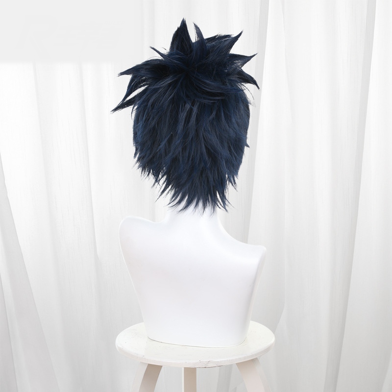 Ge Lei Hui Se Ding Blue Short Teased Spiked Cosplay Wig for Fairy Tail - 178E - Image 4