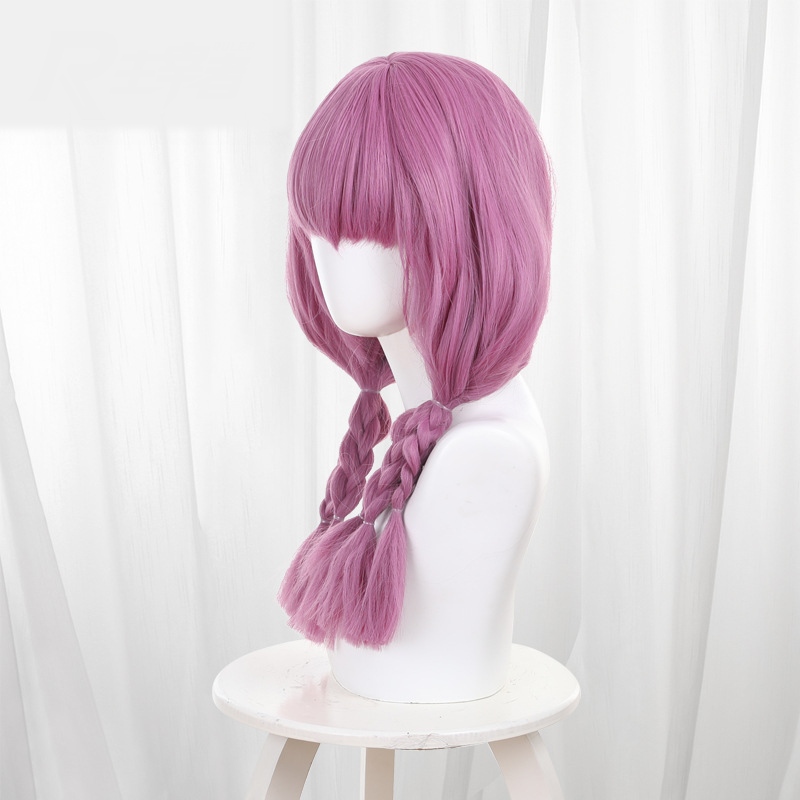 Frieren Pink-purple Braided Medium-length Cosplay Wig - 512Y - Image 3