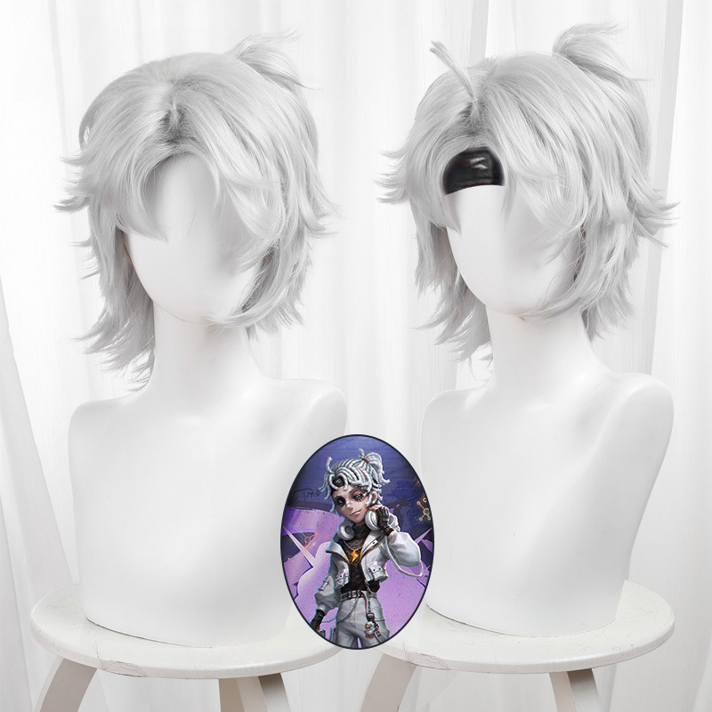 Prisoner Silver-white Clip-in Ponytail Short Cosplay Wig for Identity V - 476HD