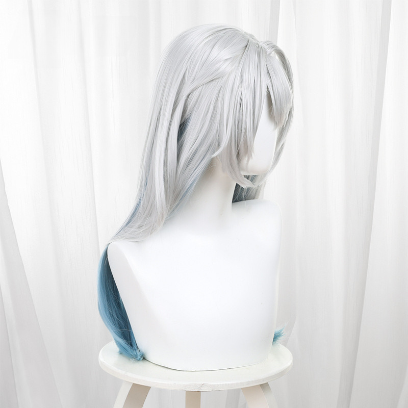 Firefly Gradient Silver Gray Scalp-top Long Straight Cosplay Wig for Honkai: Star Rail - 566G - Image 3