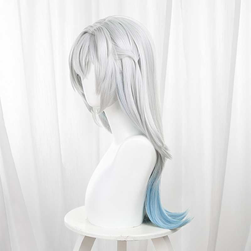 Firefly Gradient Silver Gray Scalp-top Long Straight Cosplay Wig for Honkai: Star Rail - 566G - Image 4