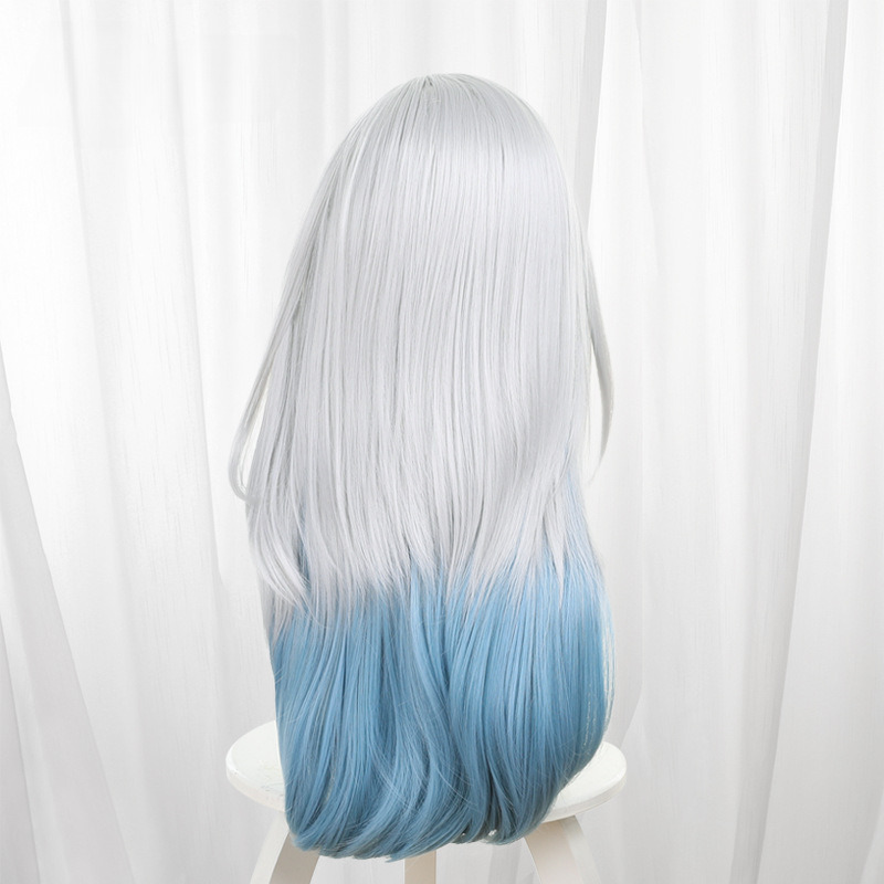 Firefly Gradient Silver Gray Scalp-top Long Straight Cosplay Wig for Honkai: Star Rail - 566G - Image 5