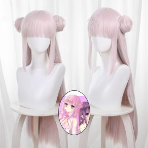 Shen Sen Bai Ye Qian Fen Hair Bun Long Cosplay Wig for The Magical Girl and the Evil Lieutenant Used to Be Archenemies - 576E