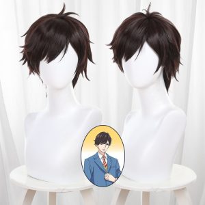 Tu Wu Zhen Yang Shao Nian Dark Brown Scalp-top Short Cosplay Wig for Twilight Out of Focus - 576G