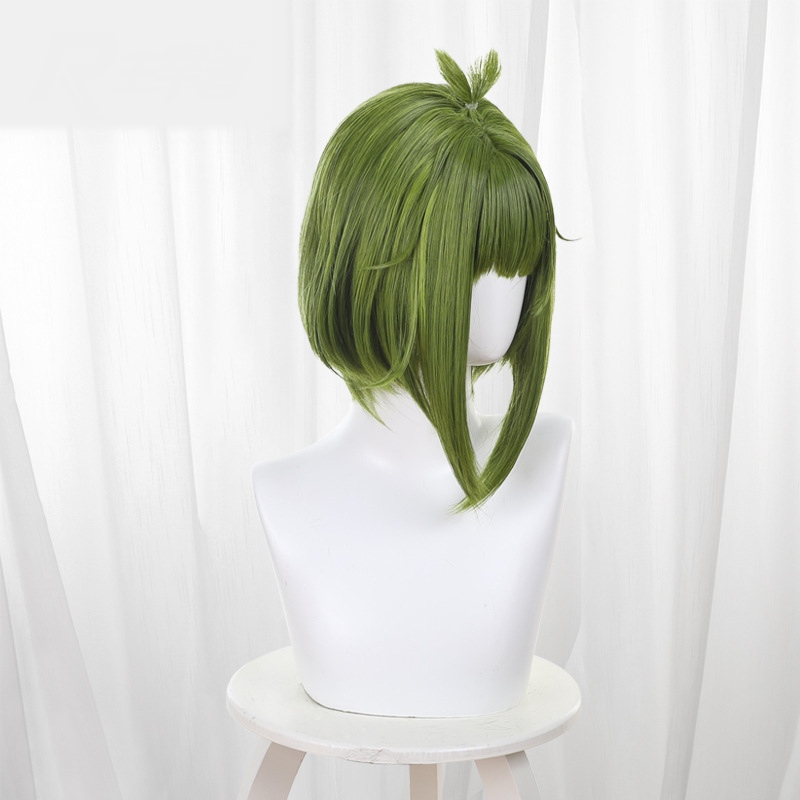 Meme Bashame Green Bob Short Cosplay Wig for My Deer Friend Nokotan - 393G