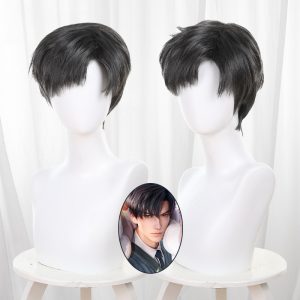 Lian Yu Shen Kong Li Shen Hei Se Ding Mo Yong Short Layered Teased Cosplay Wig - 459H