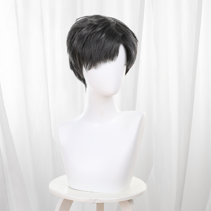 Lian Yu Shen Kong Li Shen Hei Se Ding Mo Yong Short Layered Teased Cosplay Wig - 459H - Image 2