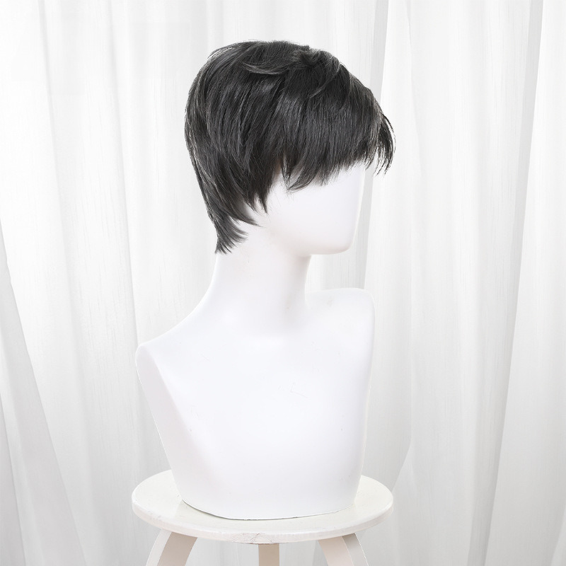 Lian Yu Shen Kong Li Shen Hei Se Ding Mo Yong Short Layered Teased Cosplay Wig - 459H - Image 3