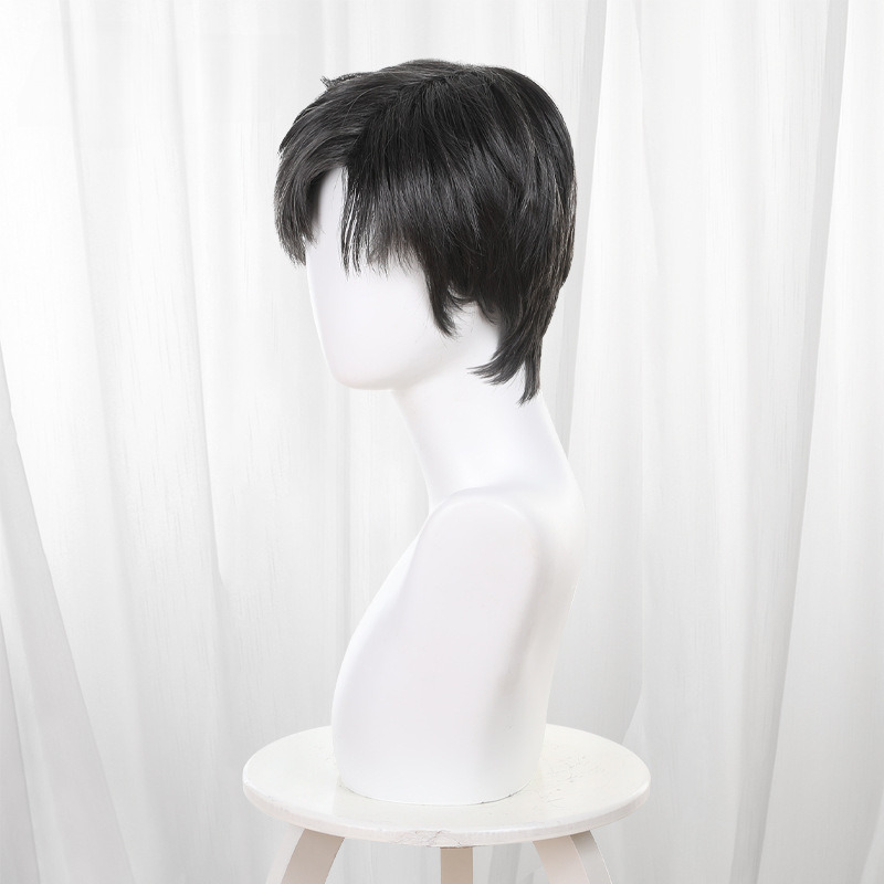 Lian Yu Shen Kong Li Shen Hei Se Ding Mo Yong Short Layered Teased Cosplay Wig - 459H - Image 4