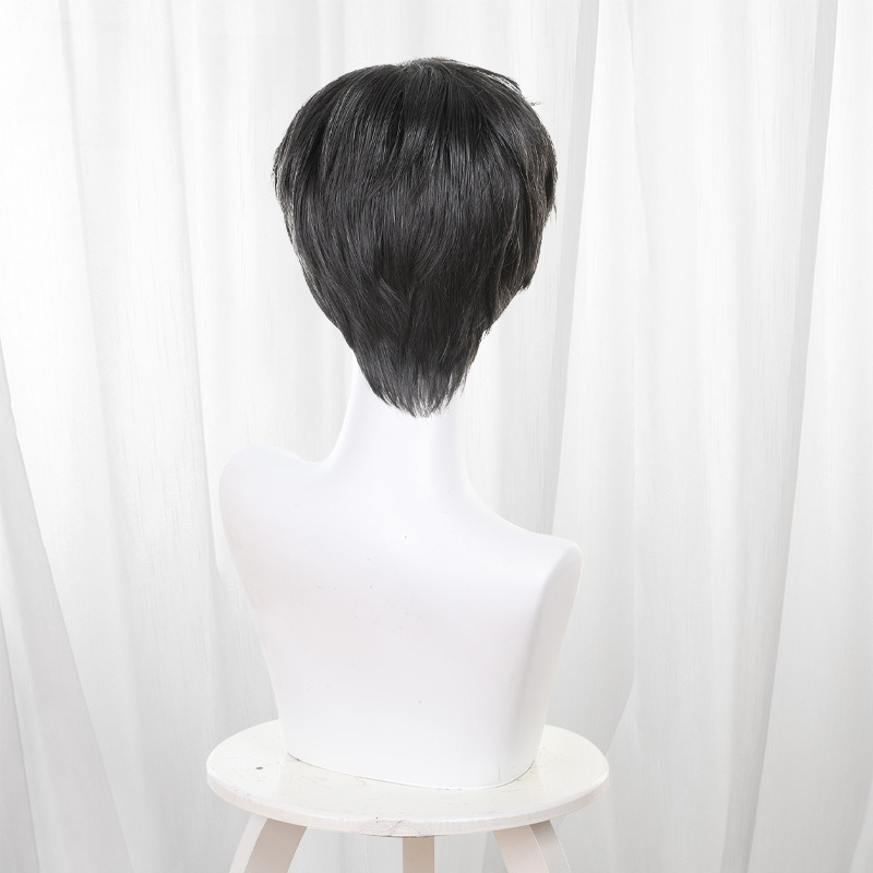Lian Yu Shen Kong Li Shen Hei Se Ding Mo Yong Short Layered Teased Cosplay Wig - 459H - Image 5