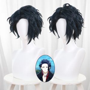 Osamu Dazai Cyan Short Curly Cosplay Wig for No Longer Allowed in Another World - 576F