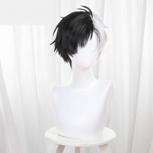 Haruka Sakura Black-white Scalp-top Short Styled Cosplay Wig for Wind Breaker - 578A