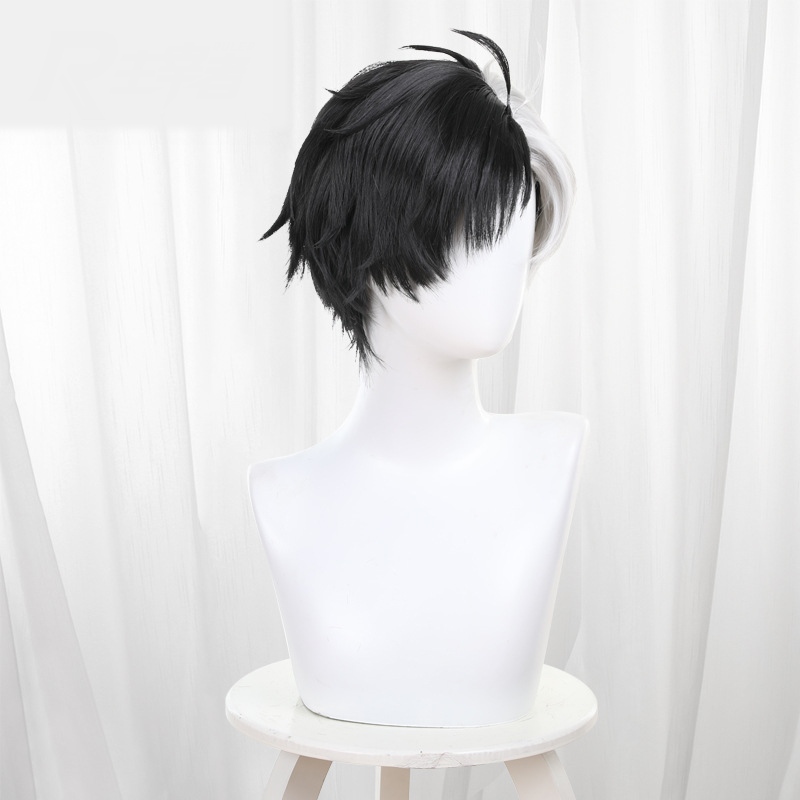 Haruka Sakura Black-white Scalp-top Short Styled Cosplay Wig for Wind Breaker - 578A - Image 2