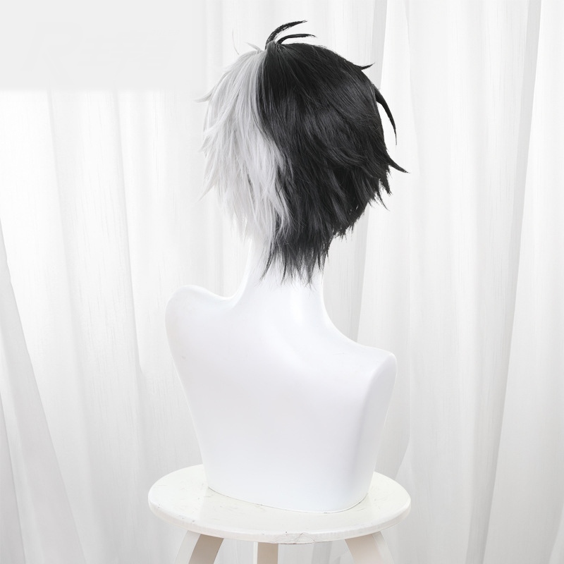 Haruka Sakura Black-white Scalp-top Short Styled Cosplay Wig for Wind Breaker - 578A - Image 4