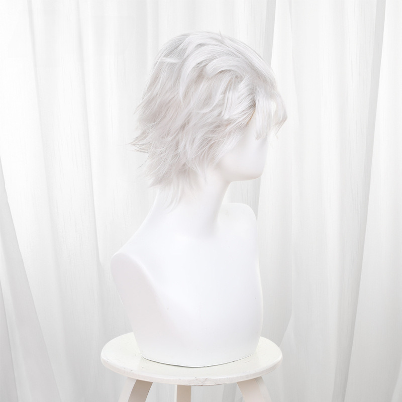 Hajime Umemiya Silver-white Slicked-back Short Styled Cosplay Wig for Wind Breaker - 578E - Image 2