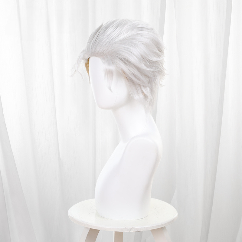 Hajime Umemiya Silver-white Slicked-back Short Styled Cosplay Wig for Wind Breaker - 578E - Image 4