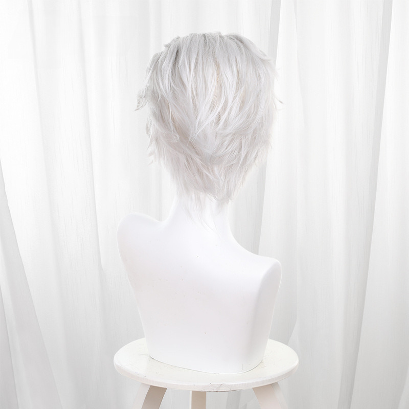 Hajime Umemiya Silver-white Slicked-back Short Styled Cosplay Wig for Wind Breaker - 578E - Image 5
