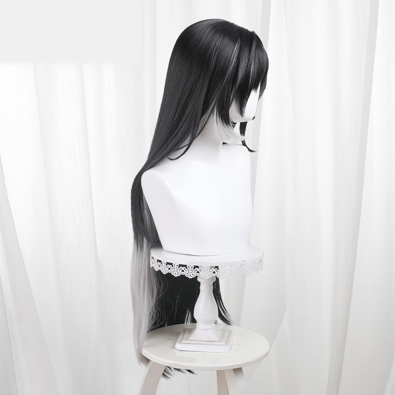 Yangyang Black-white Scalp-top Long Straight Styled Cosplay Wig for Wuthering Waves - 572D - Image 3