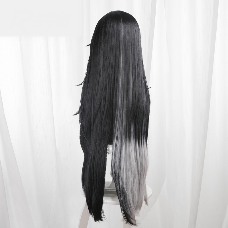 Yangyang Black-white Scalp-top Long Straight Styled Cosplay Wig for Wuthering Waves - 572D - Image 4