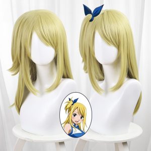Lucy Golden Blonde Clip-in Side Ponytail Long Cosplay Wig for Fairy Tail - 178D