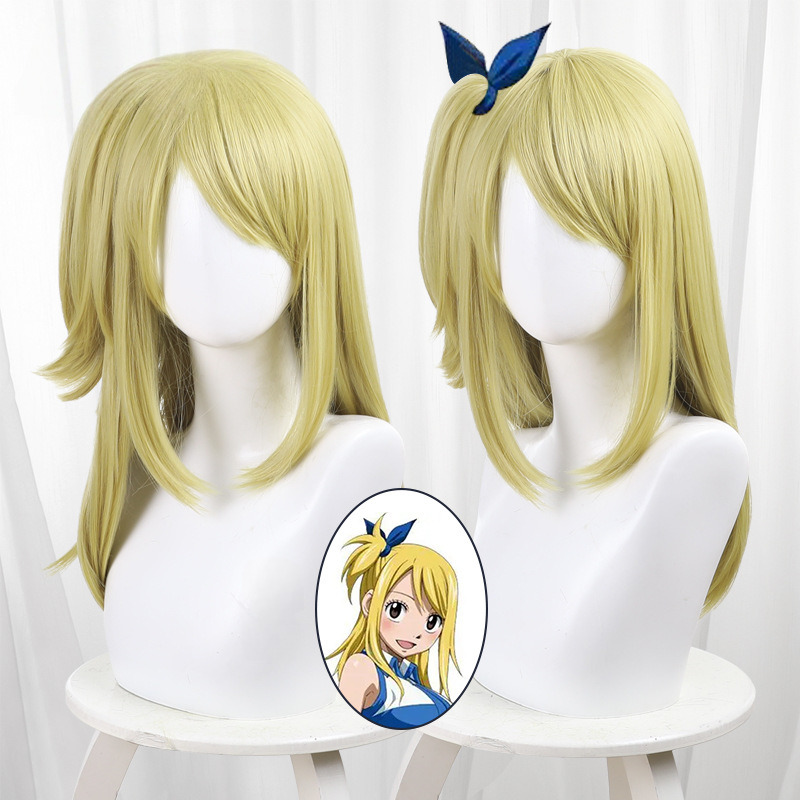 Lucy Golden Blonde Clip-in Side Ponytail Long Cosplay Wig for Fairy Tail - 178D