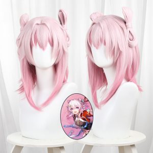 March 7th Gradient Pink Medium-length Flipped Cosplay Wig for Honkai: Star Rail - 544CA