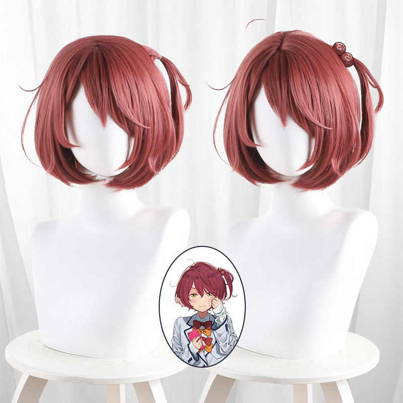 Destiny Red Short Ponytail Bob Cosplay Wig for Makeine: Too Many Losing Heroines! - 576D