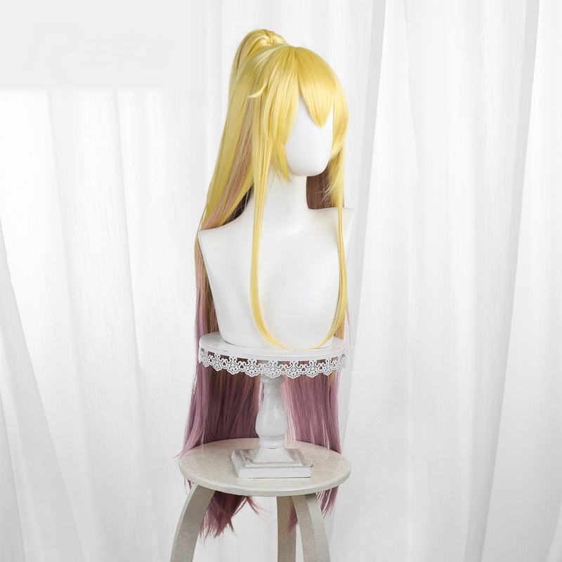 Gong Changsheng Yellow-pink Gradient Ponytail Long Cosplay Wig for Our Big Brother Has a Pit in His Brain - 579C - Image 2