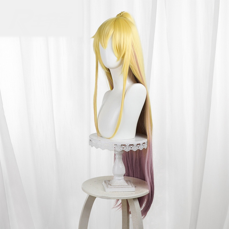 Gong Changsheng Yellow-pink Gradient Ponytail Long Cosplay Wig for Our Big Brother Has a Pit in His Brain - 579C - Image 3