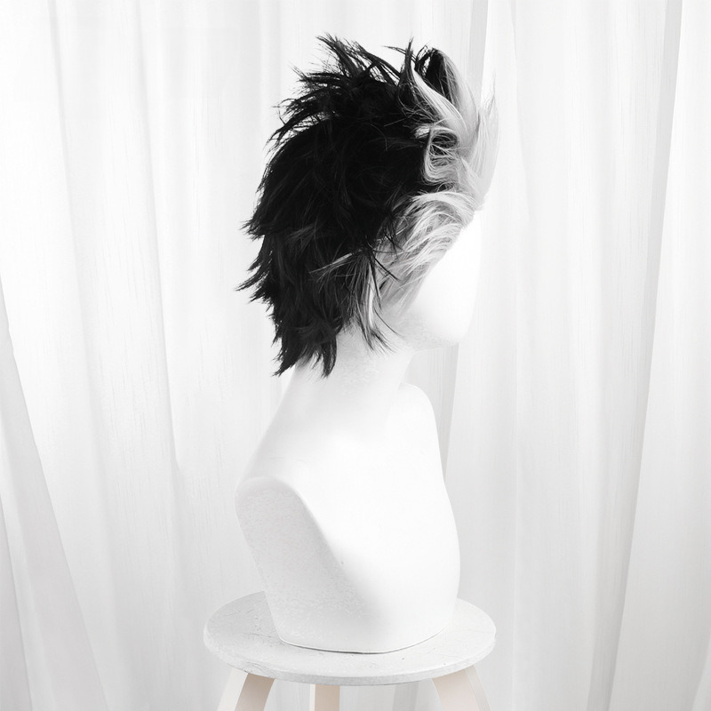 Gen Narumi Black-white Short Teased Spiked Cosplay Wig for Kaiju No. 8 - 574D - Image 4
