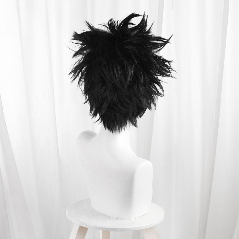 Gen Narumi Black-white Short Teased Spiked Cosplay Wig for Kaiju No. 8 - 574D - Image 5