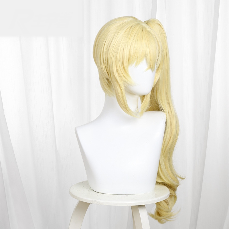 Lucy Golden Blonde Scalp-top Single Ponytail Long Wavy Cosplay Wig for Zenless Zone Zero - 551M - Image 2