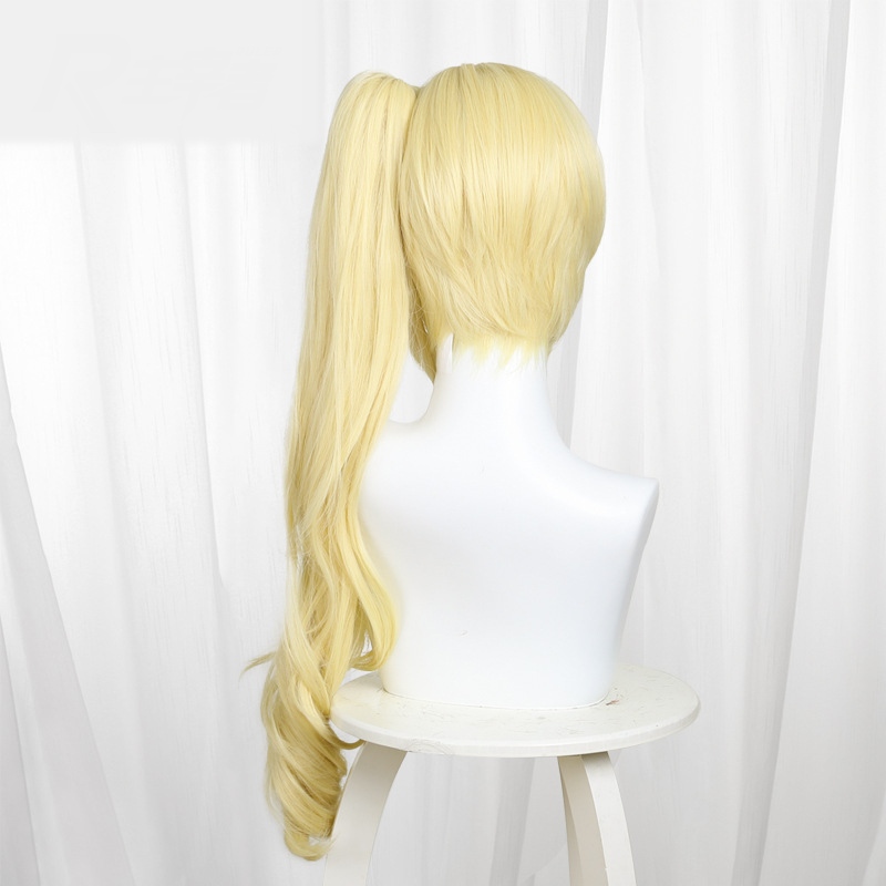 Lucy Golden Blonde Scalp-top Single Ponytail Long Wavy Cosplay Wig for Zenless Zone Zero - 551M - Image 4