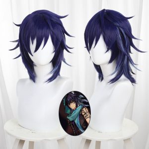 Ororon Blue Scalp-top Short Flipped Cosplay Wig for Genshin Impact - 559T - image 1