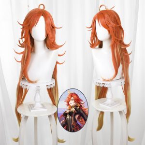 Mavuika Orange-red Gradient Scalp-top Long Cosplay Wig for Genshin Impact - 559N - image 1