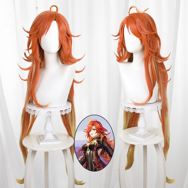 Mavuika Orange-red Gradient Scalp-top Long Cosplay Wig for Genshin Impact - 559N - image 1