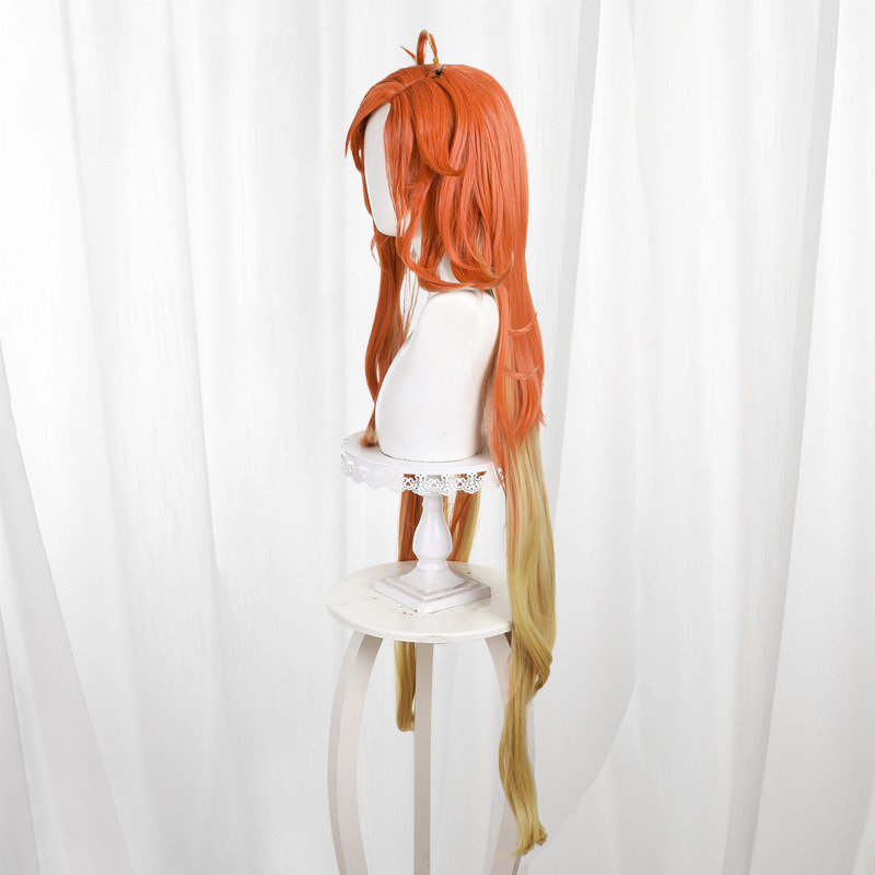 Mavuika Orange-red Gradient Scalp-top Long Cosplay Wig for Genshin Impact - 559N - image 3