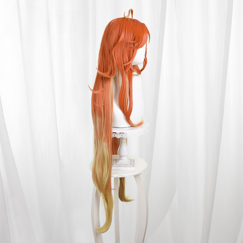 Mavuika Orange-red Gradient Scalp-top Long Cosplay Wig for Genshin Impact - 559N - image 5