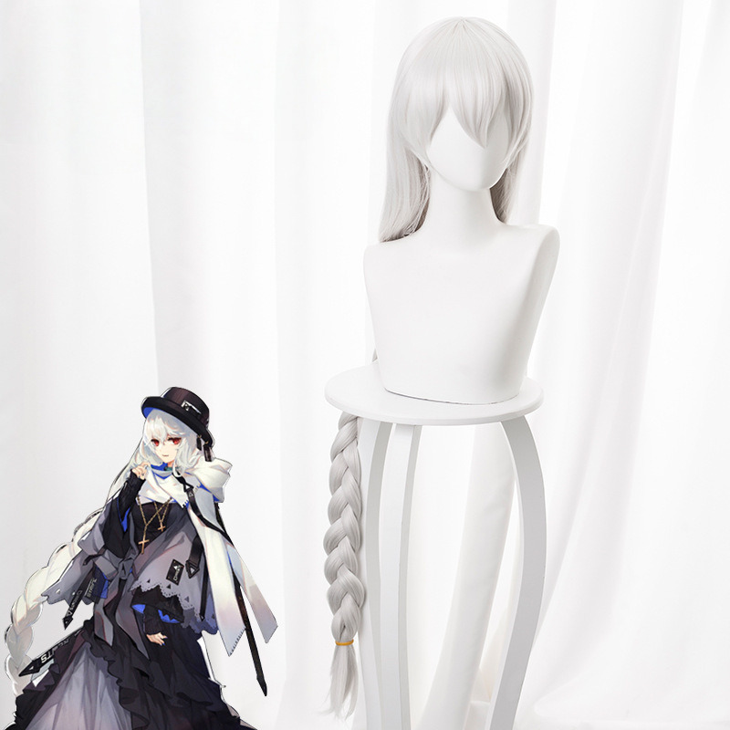 Specter Silver-white Braided Cosplay Wig for Arknights - 492K