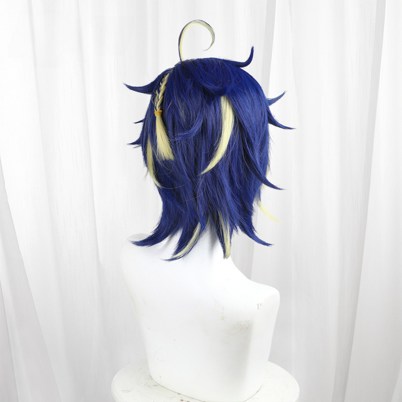 Kinich Highlighted Cyan Scalp-top Short Cosplay Wig for Genshin Impact - 559U - image 2
