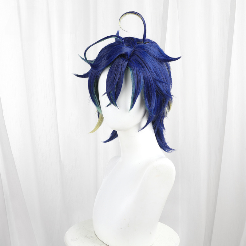 Kinich Highlighted Cyan Scalp-top Short Cosplay Wig for Genshin Impact - 559U - image 5