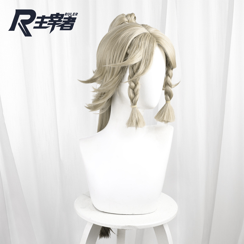 Kachina Light Yellow Gradient Scalp-top Braided Cosplay Wig for Genshin Impact - 559P - Image 3