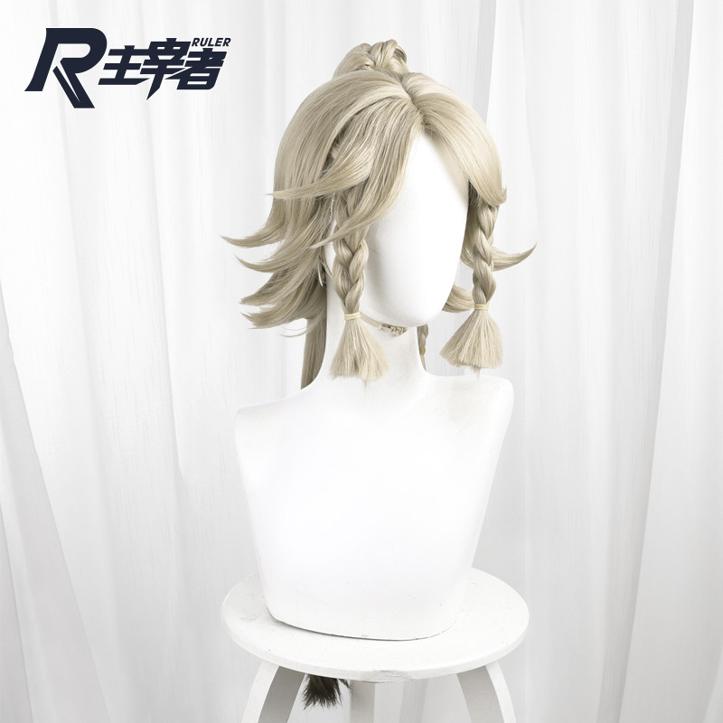 Kachina Light Yellow Gradient Scalp-top Braided Cosplay Wig for Genshin Impact - 559P - Image 4